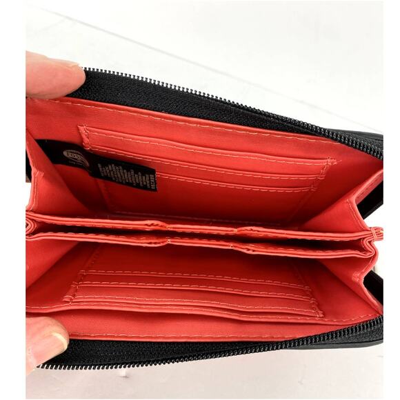 Fossil Graphic Floral Zip Around Accordion Style Wallet Card Holder - Picture 3 of 7